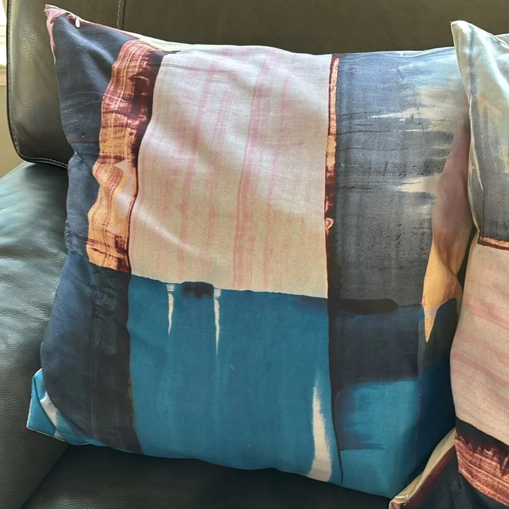 2 Crate and barrel bostezi decorative throw pillows w/inserts 23” square
